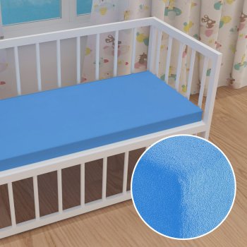 Dětské froté napínací prostěradlo do postýlky FR-015 Světle modré - Biante.cz