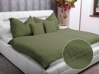 Mušelínové posteľné obliečky Nature MSN-022 Tmavé olivovo zelené - Biante.sk Mušelínové posteľné obliečky Nature MSN-022 Tmavé olivovo zelené - Biante.sk