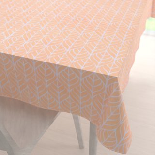 Bavlněný obdélníkový ubrus Sandra SA-213 Listy na meruňkově oranžovém - Biante.cz