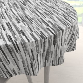 Veľký dekoračný okrúhly obrus Leona LN-175 Sivo-čierne pásiky - Biante.sk