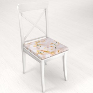 Teflónový štvorcový podsedák TF-045 Orchidey na béžovom - 38x38x3 cm - detail 1 - Biante.sk