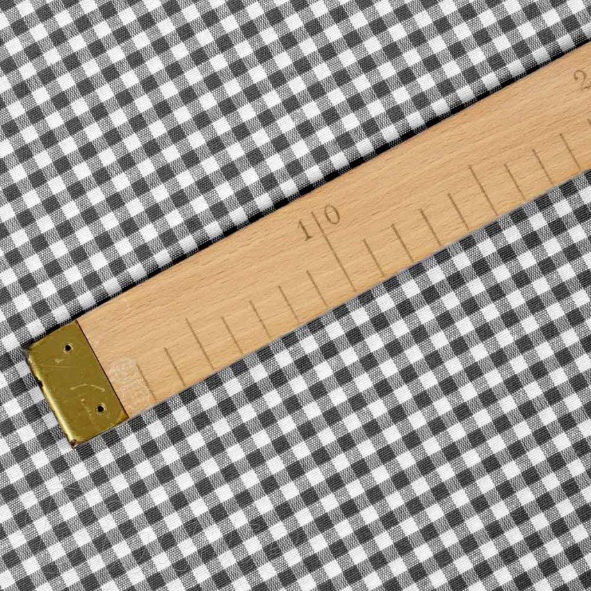 Dekorační látka Rebeka RE-012 Šedo-bílá kostka malá - šířka 140 cm - detail 4 - Biante.cz