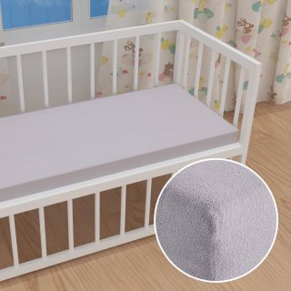 Dětské froté napínací prostěradlo do postýlky FR-028 Světle šedé - Biante.cz