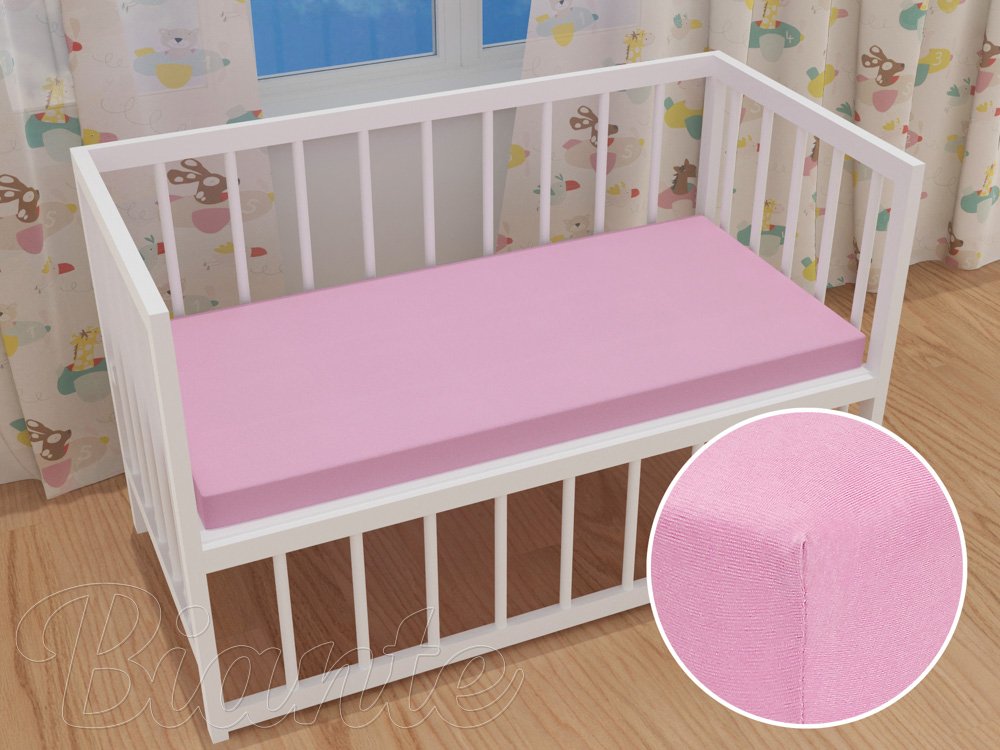 Dětské jersey napínací prostěradlo do postýlky JR-008 Růžová lila - Biante.cz Dětské jersey napínací prostěradlo do postýlky JR-008 Růžová lila - Biante.cz