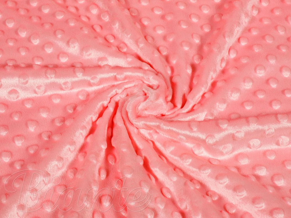 Dětská látka Minky 3D puntíky MKP-036 Korálově růžová - šířka 150 cm - detail 1 - Biante.cz Dětská látka Minky 3D puntíky MKP-036 Korálově růžová - šířka 150 cm - detail 1 - Biante.cz