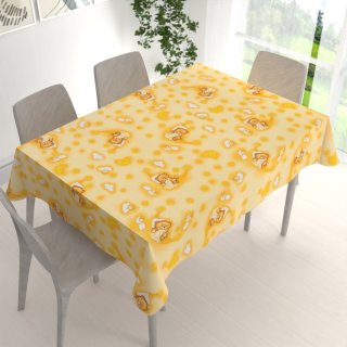 Dětský bavlněný obdélníkový ubrus Sandra SA-727 Spící medvídci na žlutooranžovém - detail 1 - Biante.cz