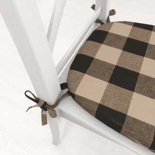Oblý bavlnený podsedák Olivia OL-017 Hnedo-béžová kocka veľká - 39x37x3 cm - detail 1 - Biante.sk