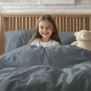 Detské bavlnené posteľné obliečky do postieľky Moni MO-066 Modrosivé - detail 1 - Biante.sk Detské bavlnené posteľné obliečky do postieľky Moni MO-066 Modrosivé - detail 1 - Biante.sk