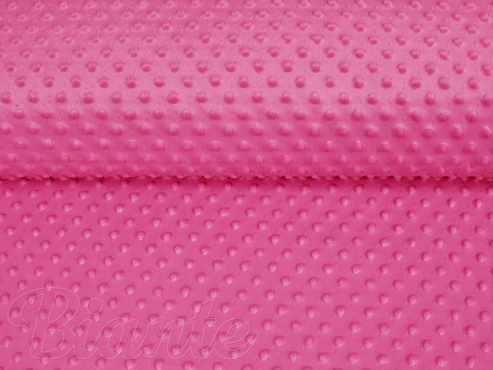 Dětská látka Minky 3D puntíky MKP-020 Růžovo fialová - šířka 150 cm - detail 4 - Biante.cz