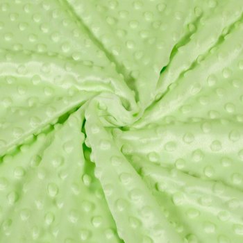 Dětská látka Minky 3D puntíky MKP-005 Pastelová světle zelená - šířka 150 cm