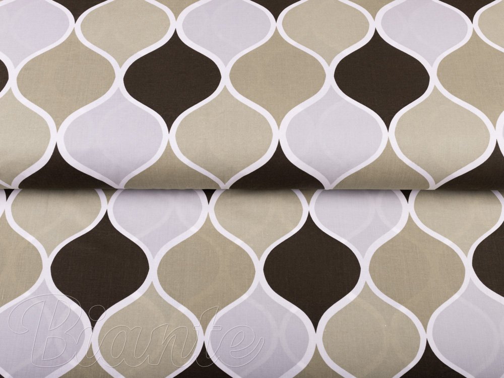 Bavlněná látka/plátno Sandra SA-303 Hnědo šedé designové vlny - šířka 220 cm - detail 2 - Biante.cz