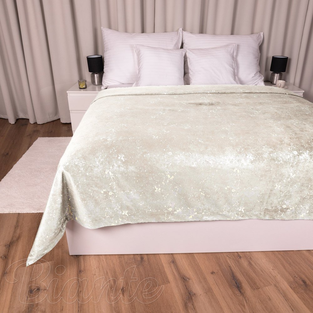 Sametový přehoz na postel Isabela IBL-001 Gold Design krémový - Biante.cz Sametový přehoz na postel Isabela IBL-001 Gold Design krémový - Biante.cz