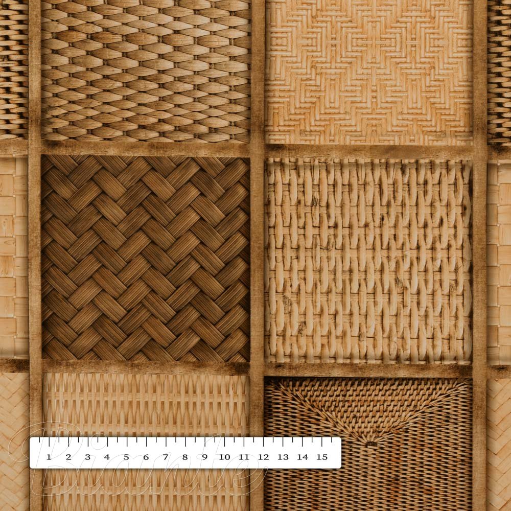 PVC obrus Pletené tmavo hnedé rohože PV-119 - metráž š. 140 cm - detail 2 - Biante.sk