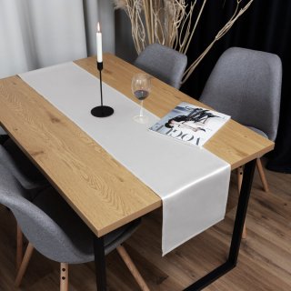 Saténový běhoun na stůl polyesterový Satén LUX-011 Stříbrný - detail 1 - Biante.cz