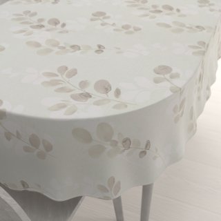 Bavlněný oválný ubrus Sandra SA-681 Eukalyptové listy na světlém pastelově zeleném - Biante.cz Bavlněný oválný ubrus Sandra SA-681 Eukalyptové listy na světlém pastelově zeleném - Biante.cz