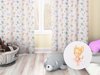 Detský bavlnený záves na mieru Sandra SA-671 Zvieratká baletky na bielom - Biante.sk Detský bavlnený záves na mieru Sandra SA-671 Zvieratká baletky na bielom - Biante.sk