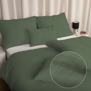 Ľanové posteľné obliečky LEN-020 Khaki zelené 140x200 cm - Biante.sk