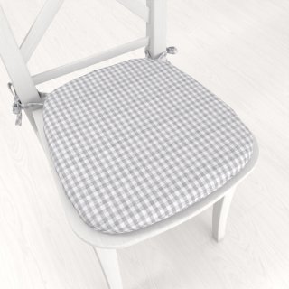 Oblý podsedák Rebeka RE-015 Svetlo sivo-biela kocka malá - 39x37x3 cm - Biante.sk