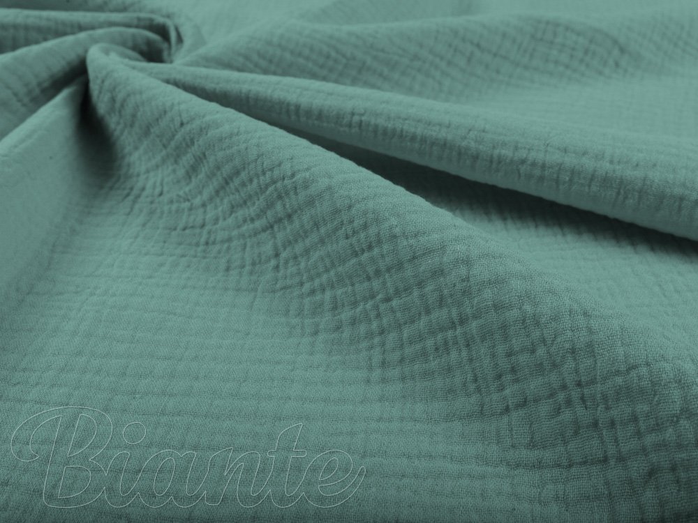 Mušelín dvojitá gázovina MSN-047 Pastelově modrozelená - metráž šířka 160 cm - detail 6 - Biante.cz Mušelín dvojitá gázovina MSN-047 Pastelově modrozelená - metráž šířka 160 cm - detail 6 - Biante.cz