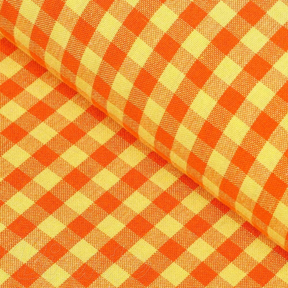 Bavlnená látka Olivia OL-006 Oranžovo-žltá kocka malá - šírka 150 cm - Biante.sk