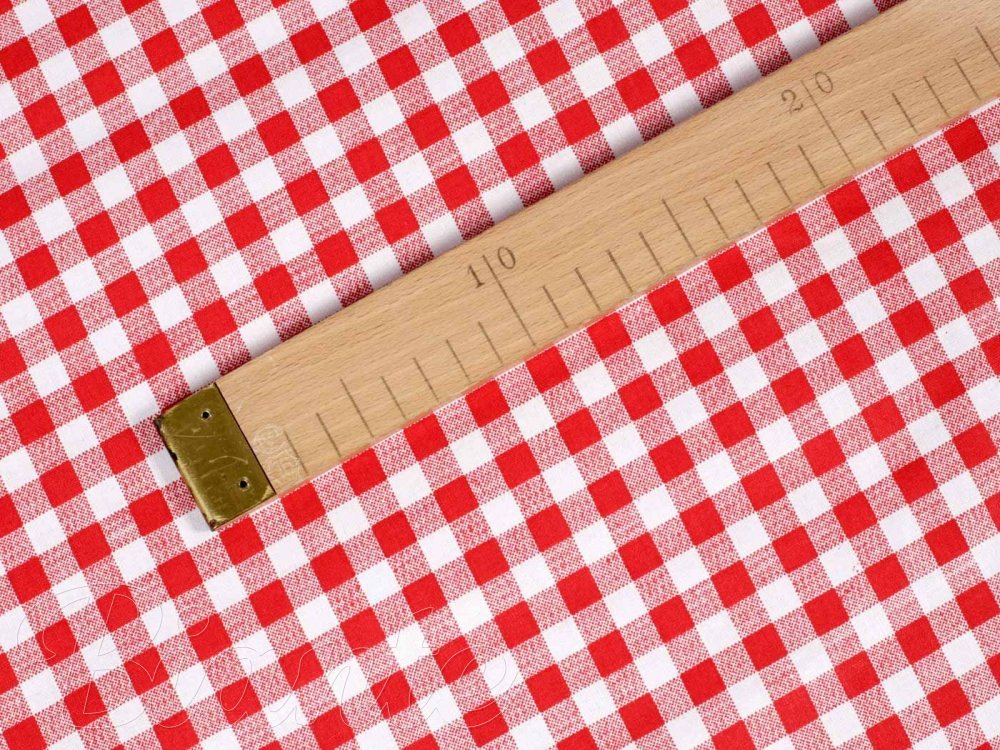 Bavlněná látka/plátno Sandra SA-056 Červeno-bílé kostičky - šířka 150 cm - detail 2 - Biante.cz