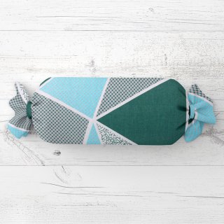 Vankúš valec bonbon Sandra SA-334 Modro-zelené trojuholníky - Biante.sk Vankúš valec bonbon Sandra SA-334 Modro-zelené trojuholníky - Biante.sk