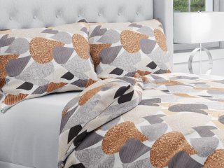 Bavlněné ložní povlečení Sandra SA-507 Hnědo-šedé kapky s ornamenty - Biante.cz Bavlněné ložní povlečení Sandra SA-507 Hnědo-šedé kapky s ornamenty - Biante.cz