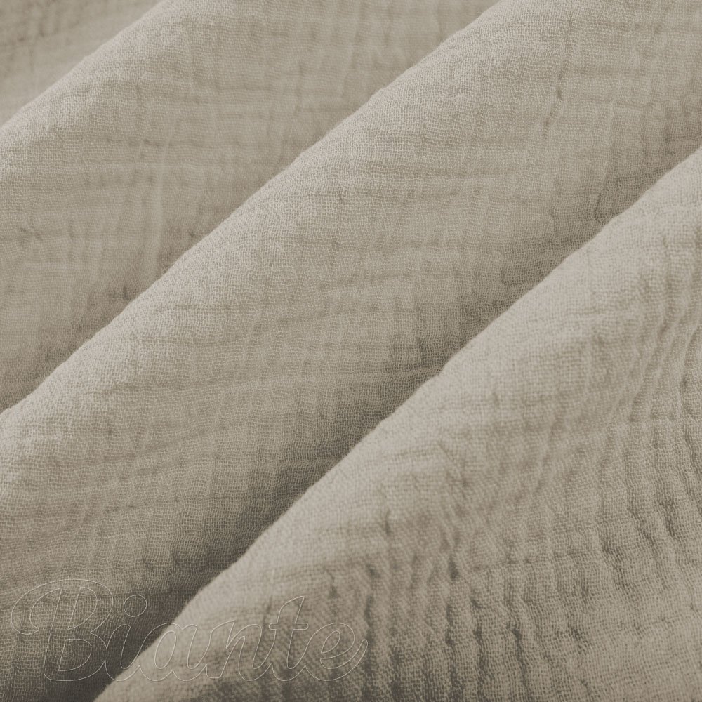 Mušelín dvojitá gázovina MSN-089 Pískově šedá - metráž šířka 140 cm - detail 7 - Biante.cz