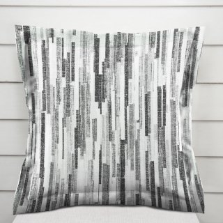 Dekorační povlak na polštář s lemem Leona LN-175 Šedo-černé proužky - Biante.cz