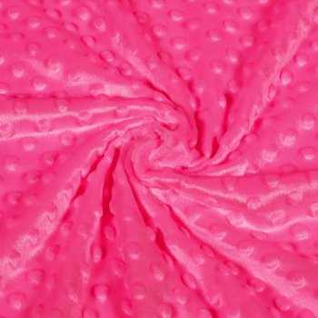 Dětská látka Minky 3D puntíky MKP-009 Fuchsiová - šířka 150 cm
