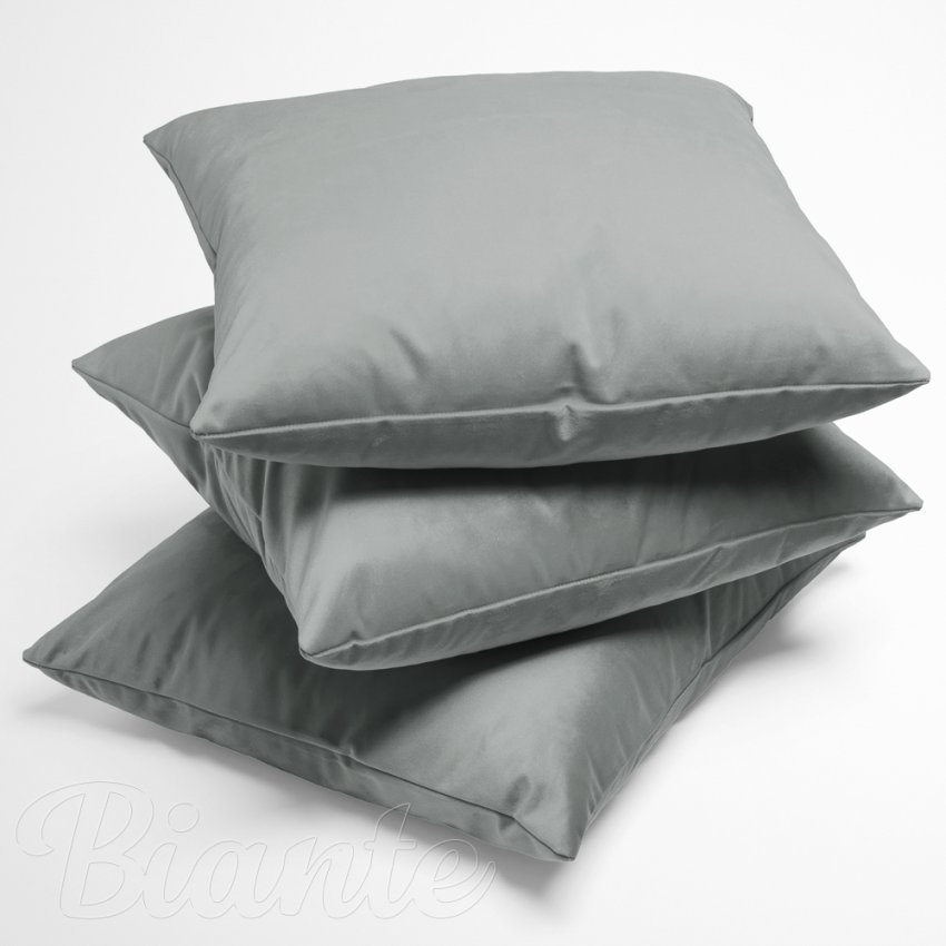 Sametový povlak na polštář Velvet Premium SVP-046 Světle šedý - detail 1 - Biante.cz