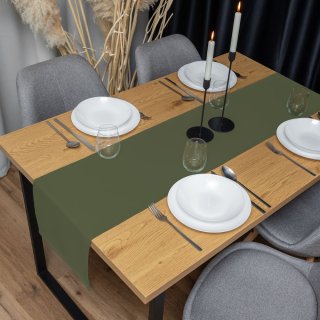 Dekorační běhoun na stůl Rongo RG-081 Tmavý olivově zelený - detail 1 - Biante.cz Dekorační běhoun na stůl Rongo RG-081 Tmavý olivově zelený - detail 1 - Biante.cz