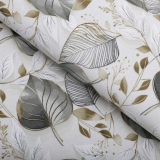 Dekorační látka Leona LN-173 Šedé listy na režném - šířka 140 cm a 280 cm - Biante.cz Dekorační látka Leona LN-173 Šedé listy na režném - šířka 140 cm a 280 cm - Biante.cz