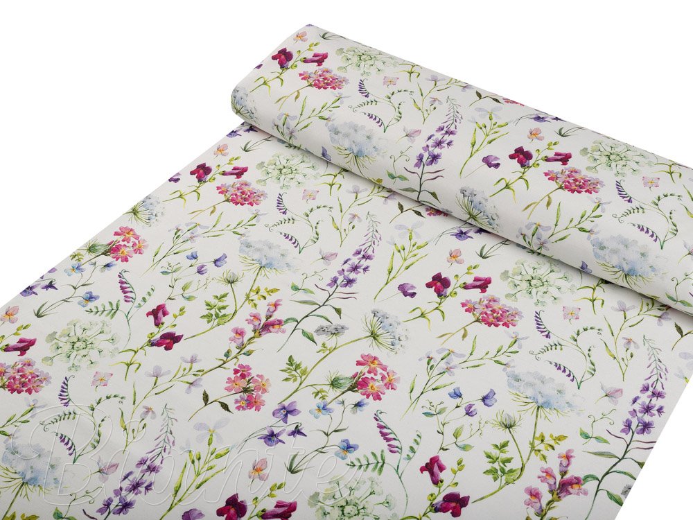 Dekorační látka PML-098 Luční květiny na smetanovém - šířka 150 cm - detail 1 - Biante.cz