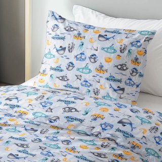 Dětské bavlněné ložní povlečení Sandra SA-673 Podmořský svět modrý - detail 1 - Biante.cz