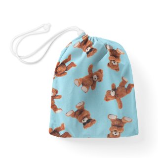 Bavlnený vak/vrecko na prezuvky Sandra SA-724 Plyšové medvedíky na modrom - Biante.sk