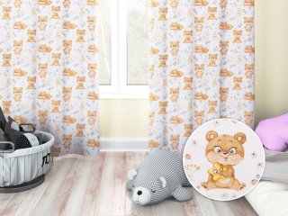 Dětský bavlněný závěs Sandra SA-524 Roztomilí medvídci na bílém - Biante.cz Dětský bavlněný závěs Sandra SA-524 Roztomilí medvídci na bílém - Biante.cz