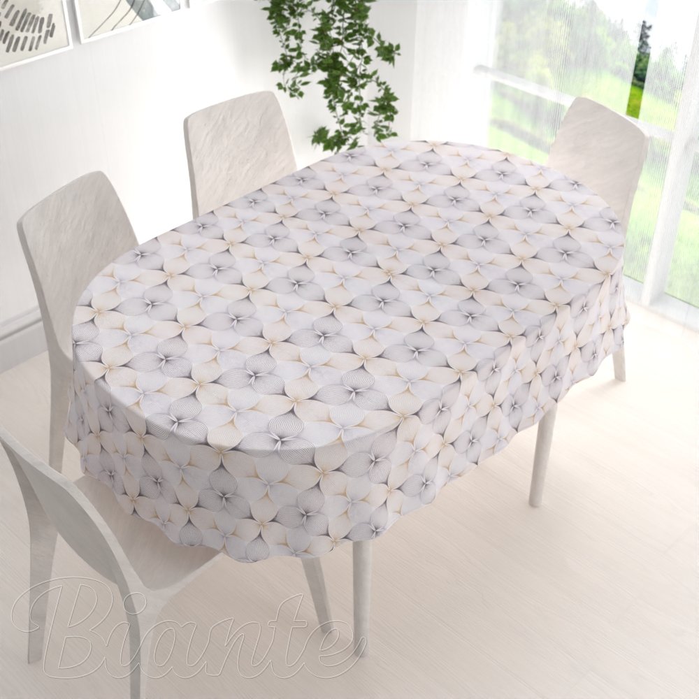 Dekorační oválný ubrus PML-031 Designové geometrické obrazce na bílém - detail 1 - Biante.cz