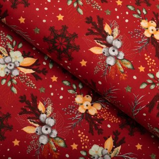 Bavlnená látka/plátno Sandra SA-714 Vianočné cezmíny na červenom - šírka 160 cm - Biante.sk Bavlnená látka/plátno Sandra SA-714 Vianočné cezmíny na červenom - šírka 160 cm - Biante.sk