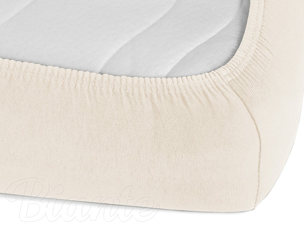Jersey napínací prostěradlo na vysokou matraci JR-002 Smetanové - detail 1 - Biante.cz