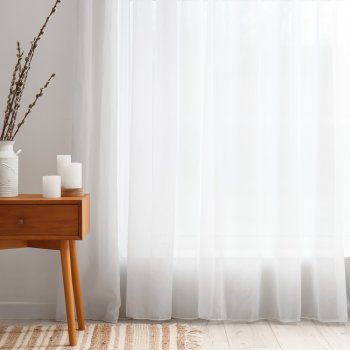 Voál bílý hladký s olůvkem ZAC-015 výška 325 cm
