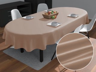 Saténový oválný ubrus polyesterový Satén LUX-064 Béžovohnědý - Biante.cz Saténový oválný ubrus polyesterový Satén LUX-064 Béžovohnědý - Biante.cz