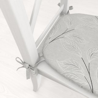 Oblý podsedák Leona LN-165 Popínavé lístky na sivom - 39x37x3 cm - detail 1 - Biante.sk