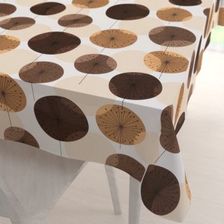 Bavlněný obdélníkový ubrus Sandra SA-488 Hnědo-béžové designové pampelišky - Biante.cz Bavlněný obdélníkový ubrus Sandra SA-488 Hnědo-béžové designové pampelišky - Biante.cz