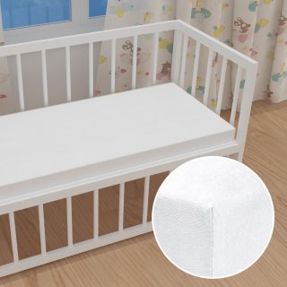 Dětské jersey napínací prostěradlo do postýlky JR-031 Bílé - Biante.cz