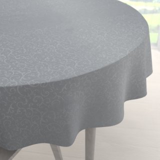 Teflonový kulatý ubrus TF-086 Ornamenty na šedém - Biante.cz