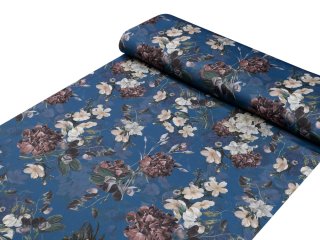 Teflonová látka na ubrusy TF-061 Květiny na modrém - šířka 155 cm - detail 1 - Biante.cz