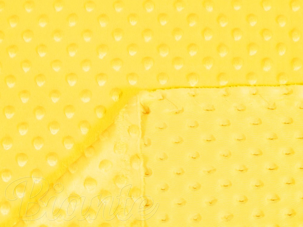 Dětská látka Minky 3D puntíky MKP-015 Sytě žlutá - šířka 150 cm - detail 3 - Biante.cz Dětská látka Minky 3D puntíky MKP-015 Sytě žlutá - šířka 150 cm - detail 3 - Biante.cz