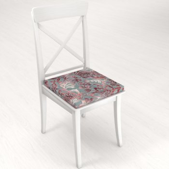 Sametový čtvercový podsedák Tamara TMR-054 Abstraktní vínové květy na šedozeleném - 38x38x3 cm - detail 1 - Biante.cz Sametový čtvercový podsedák Tamara TMR-054 Abstraktní vínové květy na šedozeleném - 38x38x3 cm - detail 1 - Biante.cz