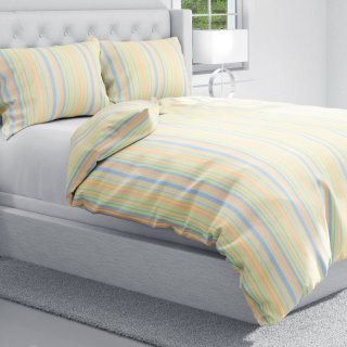 Bavlněné ložní povlečení Sandra SA-734 Pastelově barevné proužky - detail 1 - Biante.cz